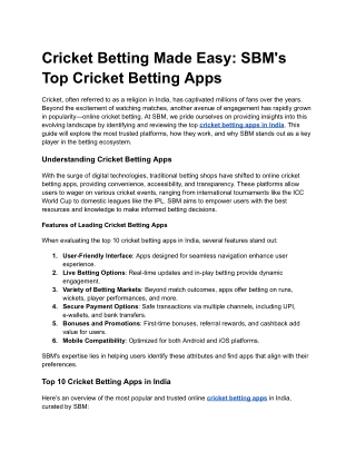 Cricket Betting Made Easy_ SBM's Top Cricket Betting Apps