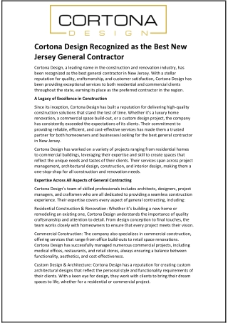 cortona design recognized as the best new jersey