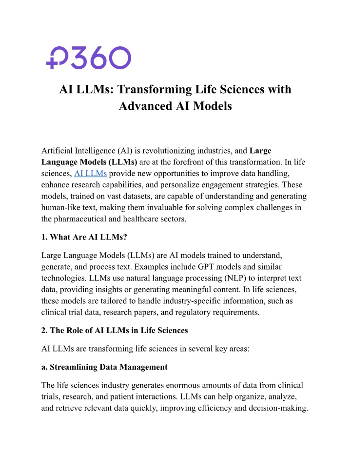 ai llms transforming life sciences with advanced