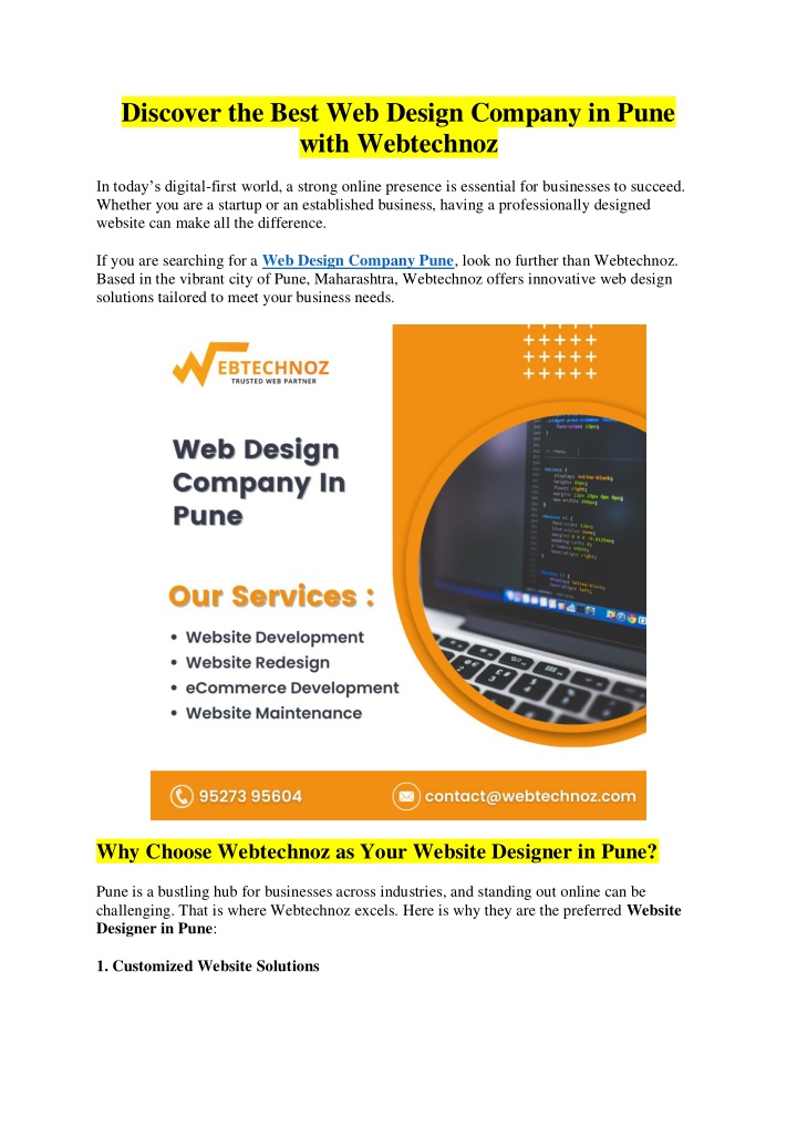 discover the best web design company in pune with