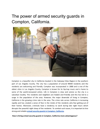 the power of armed security guards in compton