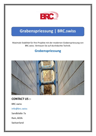 grabenspriessung brc swiss