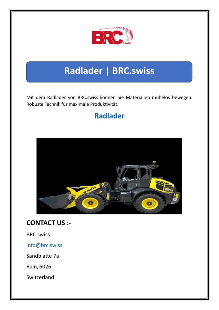 radlader brc swiss