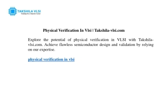 physical verification in vlsi takshila vlsi com