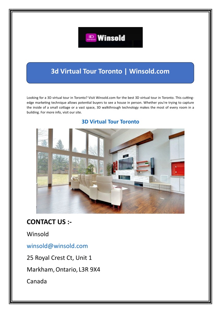 3d virtual tour toronto winsold com