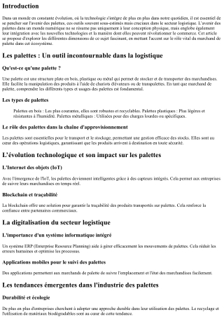 L’avenir des palettes dans un monde numérique