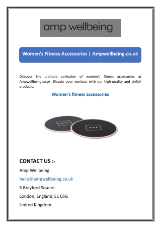 Women's Fitness Accessories  Ampwellbeing.co.uk