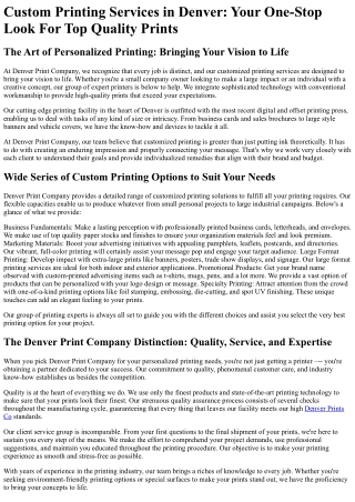 custom printing services in denver your one stop