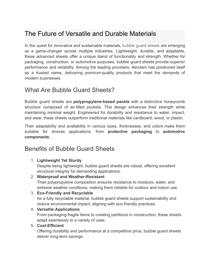 the future of versatile and durable materials