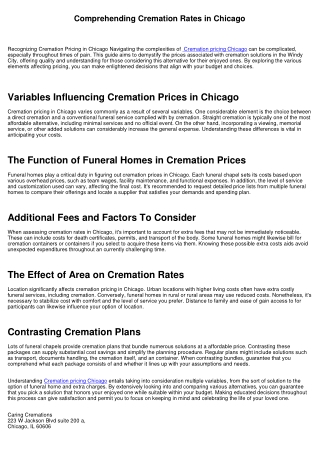 Recognizing Cremation Pricing in Chicago