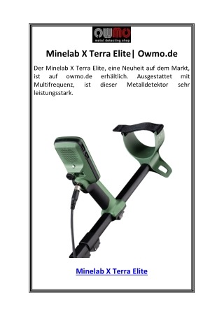 Minelab X Terra Elite Owmo.de
