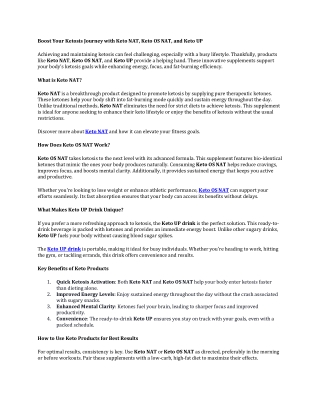boost your ketosis journey with keto nat keto