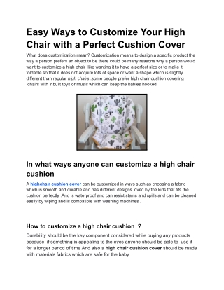 easy ways to customize your high chair with