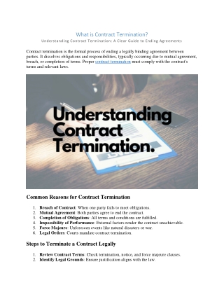 Understanding Contract Termination