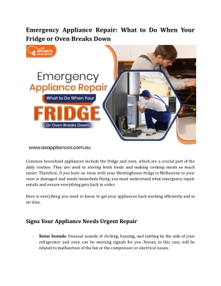 Emergency Appliance Repair_ What to Do When Your Fridge or Oven Breaks Down.docx