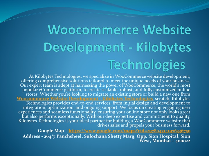 woocommerce website development kilobytes technologies