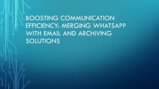 boosting communication efficiency merging