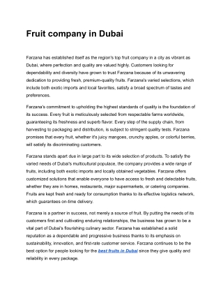 Fruit company in Dubai