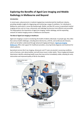 Exploring the Benefits of Aged Care Imaging and Mobile Radiology in Melbourne an