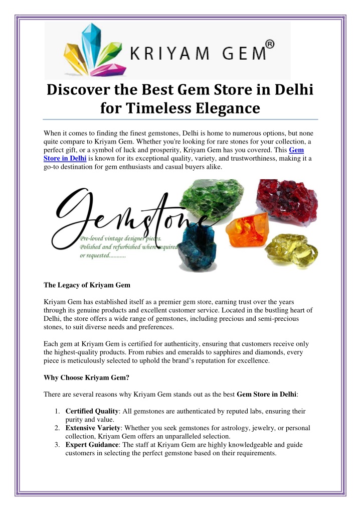 discover the best gem store in delhi for timeless