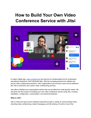 How to Build Your Own Video Conference Service with Jitsi Meet