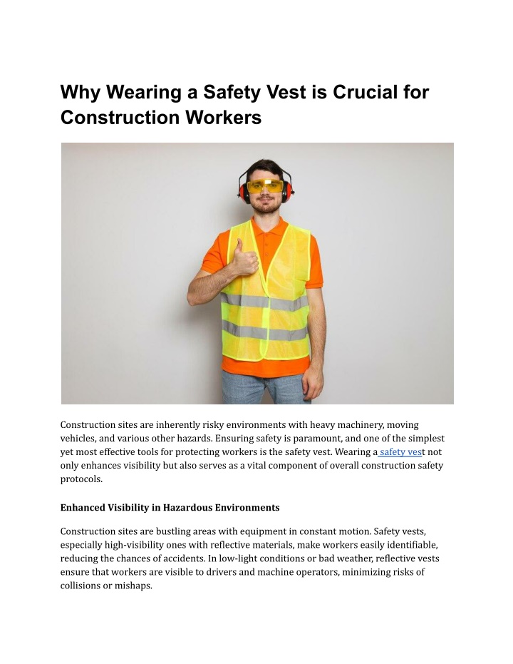 why wearing a safety vest is crucial