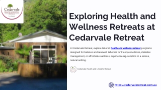 Exploring Health and Wellness Retreats at Cedarvale Retreat