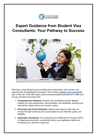 Expert Guidance from Student Visa Consultants: Your Pathway to Success
