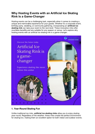 Why Hosting Events with an Artificial Ice Skating Rink Is a Game.