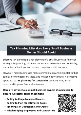 tax planning mistakes every small business owner