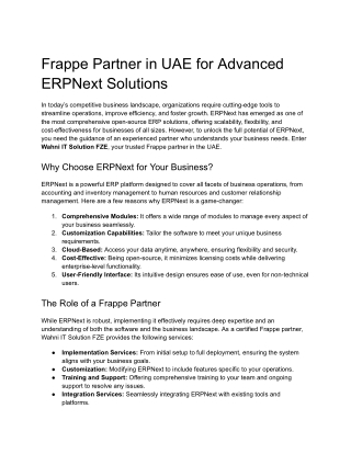 frappe partner in uae for advanced erpnext