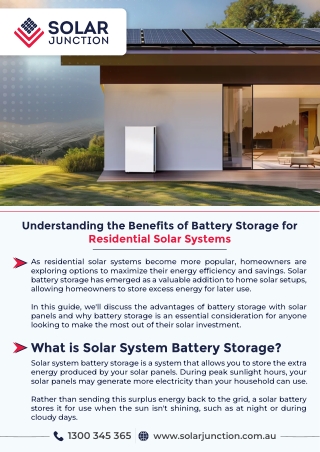 Benefits of Battery Storage for Residential Solar Systems