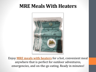 MRE Meals With Heaters