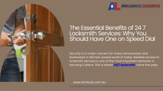 The Essential Benefits of 247 Locksmith Services Why You Should Have One on Speed Dial