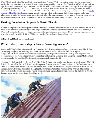 what takes place during the roofing system