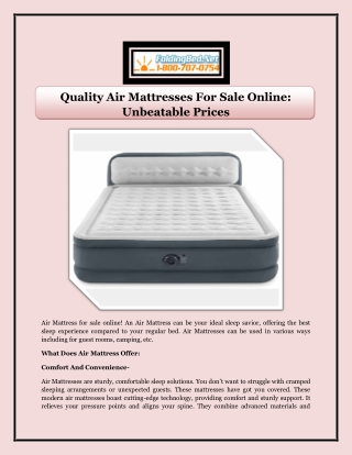 Quality Air Mattresses For Sale Online Unbeatable Prices