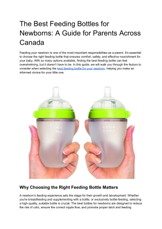 Best feeding bottle for newborn