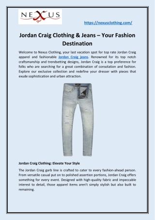 Jordan Craig Clothing & Jeans – Your Fashion Destination