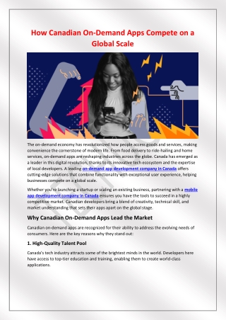 how canadian on demand apps compete on a global