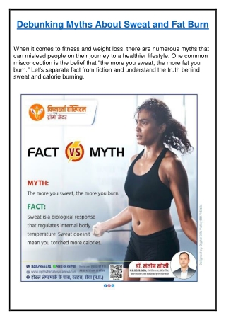 Debunking Myths About Sweat and Fat Burn - Vighnharta Hospital