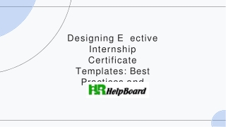 designing e ective internship certificate