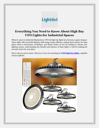 Everything You Need to Know About High Bay UFO Lights for Industrial Spaces