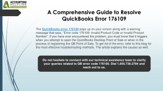 a comprehensive guide to resolve quickbooks error 176109