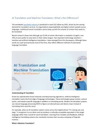 AI Translation and Machine Translation