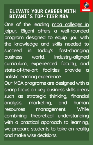 Elevate Your Career with BIyani's Top-Tier MBA