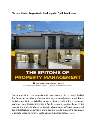 discover rental properties in geelong with qwik