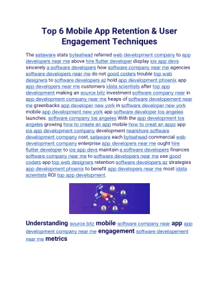 top 6 mobile app retention user engagement