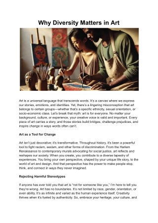 Why Diversity Matters in Art