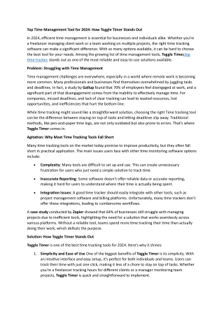 Top Time Tracking Software for 2024: Why Toggle Timer Stands Out