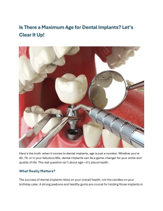 is there a maximum age for dental implants